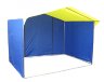 Торговая палатка Митек «Домик» 1,9 x 2,5 м бело-синяя из трубы 18 мм