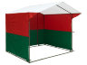 Торговая палатка Митек «Домик» 2,0 x 2,5 м бело-зеленая из квадратной трубы 20 х 20 мм