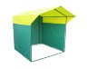 Торговая палатка Митек «Домик» 1,5 x 1,5 м желто-зеленая из трубы 18 мм