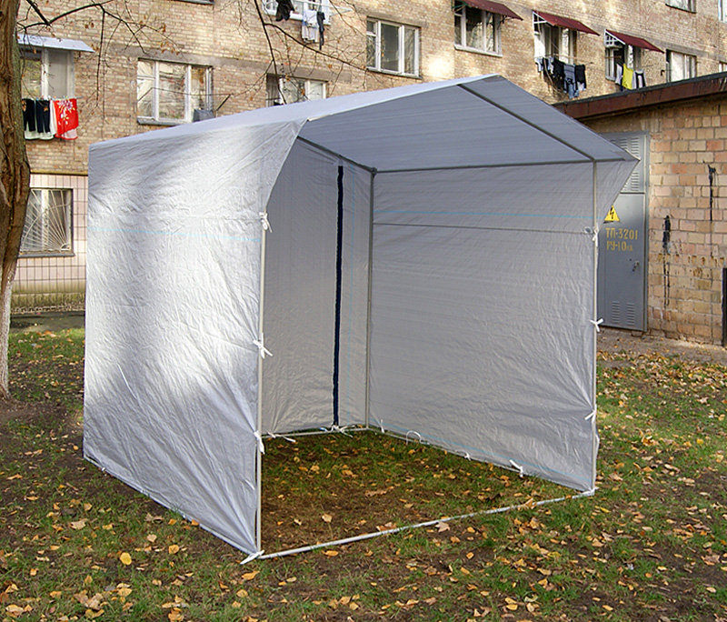 Торговая палатка Митек «Домик» 2,0 x 2,0 м белая из квадратной трубы 20 х 20 мм