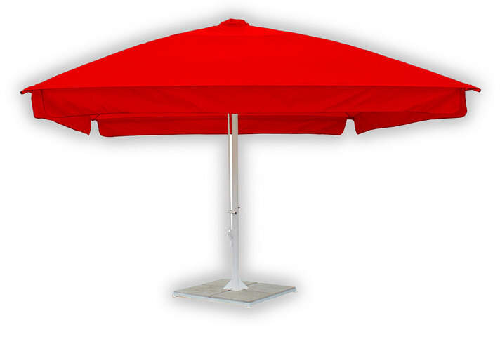 Зонт торговый (уличный) 4 х 4 м (4 спицы) с воланом (красный)