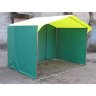 Торговая палатка Митек «Домик» 2,0 х 3,0 м бело-зеленая из квадратной трубы 20 х 20 мм