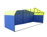 Торговая палатка Митек «Домик» 2,0 х 6,0 м сине-желтая из профильной трубы 40 х 20 мм