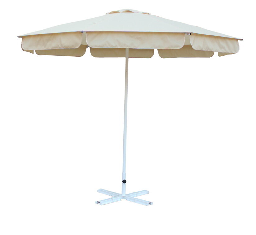 Зонт торговый (уличный) круглый Ø2,5 м (8 спиц) с воланом (бежевый)