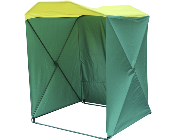 Торговая палатка Митек «Кабриолет» 1,5 x 1,5 м желто-зеленая из трубы 18 мм