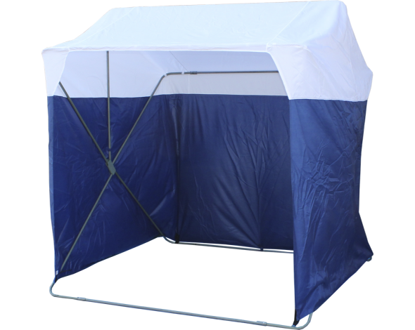Торговая палатка Митек «Кабриолет» 2,0 x 2,5 м бело-синяя из трубы 18 мм