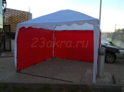 Торговый шатер 3х3 м (бело-красный) со стенками (каркас 25 и 28 мм)