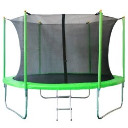 Батут JUNHOP 8’ - 2,4 м с защитной сеткой и лестницей зеленый лайм