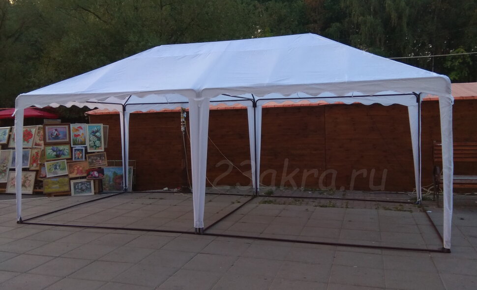 Торговый шатер 3х6 м (белый) (каркас 25 и 28 мм)