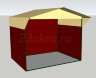 Торговая палатка Митек «Домик» 2,0 x 3,0 м бежево-бордовая из квадратной трубы 20 х 20 мм