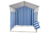 Торговая палатка Митек «Домик» 1,9 x 1,9 м бело-полосатая (бело-синяя) из трубы 18 мм