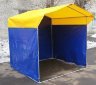 Торговая палатка Митек «Домик» 2,0 x 2,0 м желто-синяя из трубы Ø 25 мм